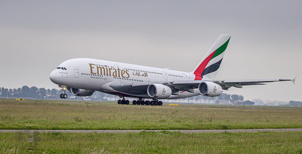 De grootste passagiersvliegtuig de A-380 - Schiphol Amsterdam Airport