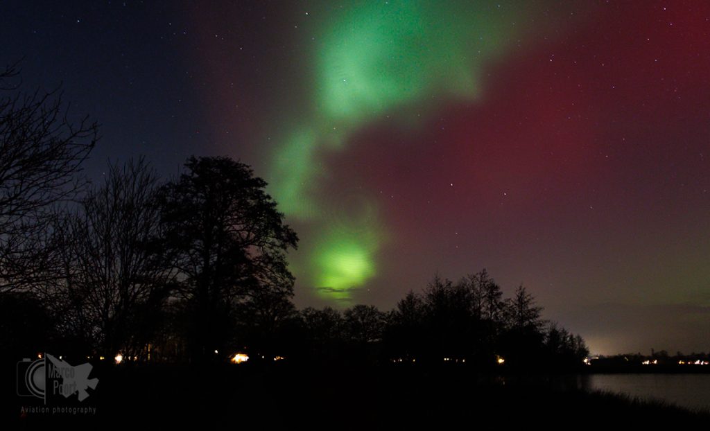 Noorderlicht boven Nederland